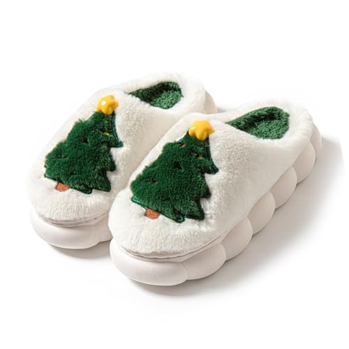 Top 10 Best Shoes for Christmas: Stylish Picks for Everyone 15 Christmas Slippers For Women Men Soft Warm Cotton Slippers House Memory Foam Slippers Cozy Fluffy Fall Winter Home Slippers - Christmas Tree Design for Women & Men - Indoor/Outdoor (White, Adult, Women, 9, Numeric Range, US Footwear Size System, 10, Medium)