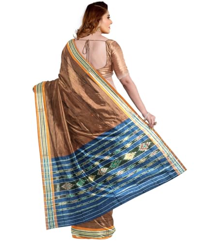 Image of Nuapatna Cotton Saree of Odisha Ikkat Orissa Traditional Handloom Sari | Bomkai | Pata | Nuapatana | sambalpuri saree | khandua patta sare | without Blouse S12