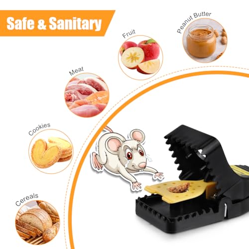 flintronic 4 Pack Mouse Traps, Mouse Traps Reusable, Mice Traps Indoors and Outdoors Trap, Rat Traps Highly Efficient Effective & Safe Better, Mouse Traps for Outdoor/Kitchen/Storehouse/Garden