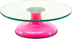 Bailarina De Vidro Giratória Rosa 30cm Com Rolamento Duplo Profissional Udlandia