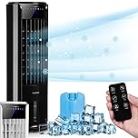 Klarstein Rafraichisseur d'Air 4 en 1, Climatiseur Mobile Portable Sans Évacuation , Humidificateur, Ventilateur, Silencieux, Pack Glacon, Réservoir 3.5L, 60W, Puissant Débit d'Air 486m³/h
