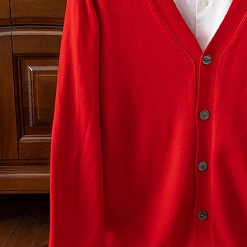 Men's V Neck Cardigan Sweater Classic Long Sleeve Button Down Sweaters Lightweight Loose Casual Knitted Sweater3