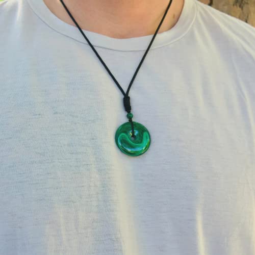 Malachite Necklace For Women And Men Natural Malachite Stone April Birthstone Necklace Azurite Malachite Crystals Pendant Jewelry Healing Aura #TOP1