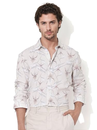 Image of Rare Rabbit Regular fit Floral Print Shirt