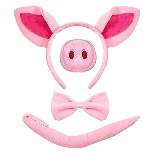 Disfraz Animales Niños, Diadema de Animales, Conjunto de Disfraces de Animales, Disfraces de Animales, Disfraz de Halloween, Disfraz de Cerdo niño para Fiestas, Disfraces de Escenario
