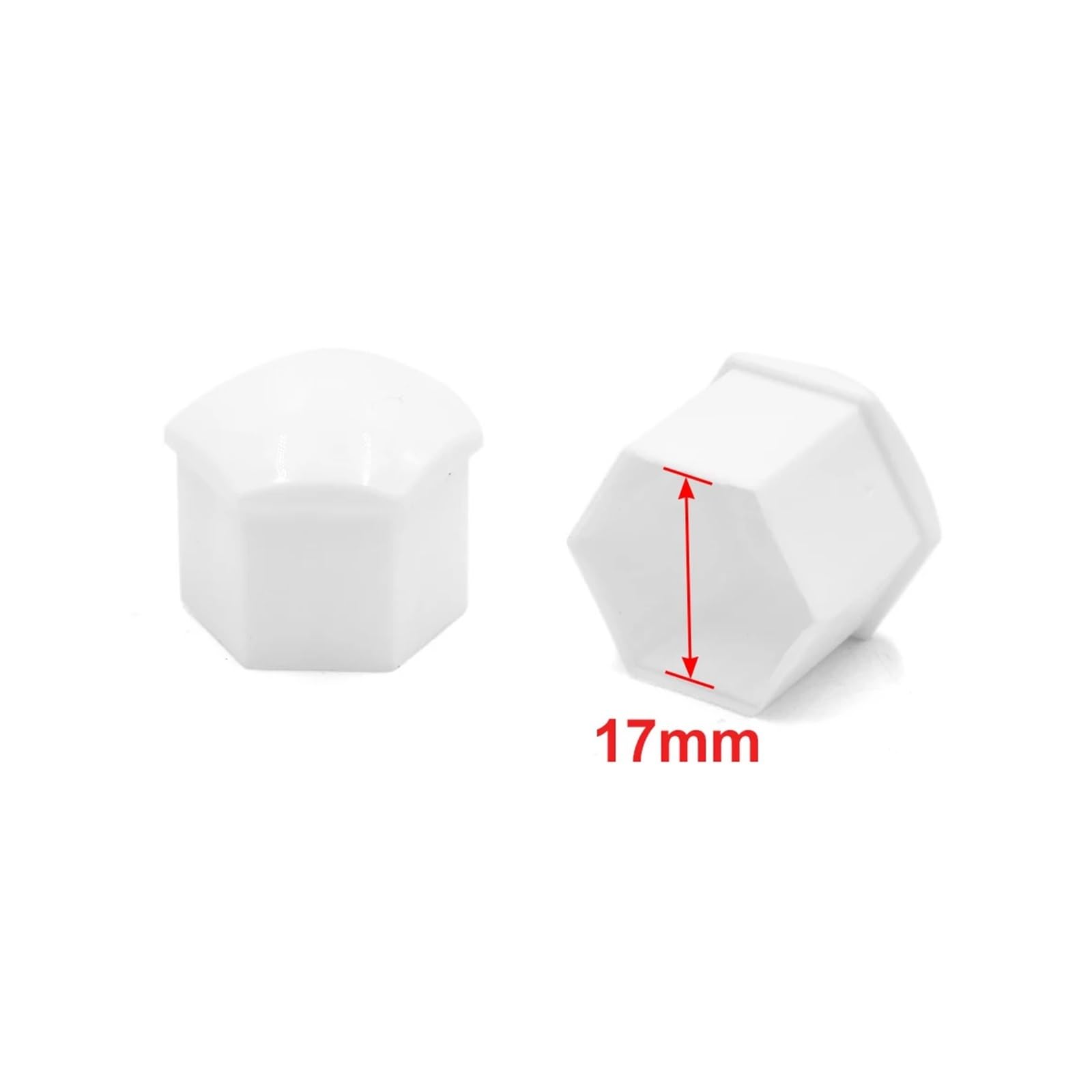 Nakrętki opon i nakrętki， 20 szt. 17 mm białych plastikowych nakrętek na śruby kół z narzędziem do demontażu samochodu(White)