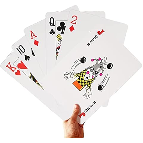 SeptCity Jumbo Playing Cards, 9.5 X 6.7 Inches Super Big Giant Game Theme or All Ages (1 Pack) (6 Times) Cover