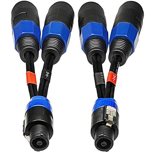 Cable divisor Speakon 4 polos a doble 2 polos 6 pulg 2 pzas miniatura 2