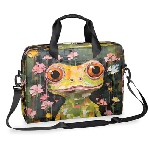 Maletín para laptop 15.6-16 pulgadas con diseño floral y correa miniatura 1