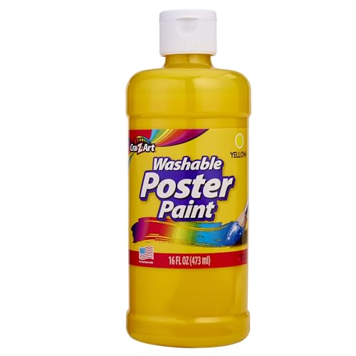 Cra-Z-Art Washable Kids Paint Yellow, 16oz, 1 Bottle, Non-Toxic, Art Painting Supplies for Toddlers, Finger Painting Supplies for Kids, Hand Painting...