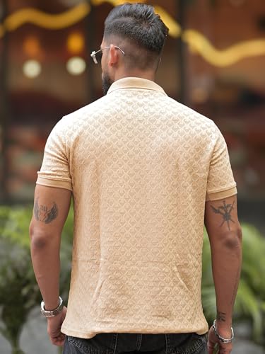 Image of Maniac || Mens || Kite || Textured || Polo Neck || Half Sleeve || Cotton || Slim Fit || Tshirt