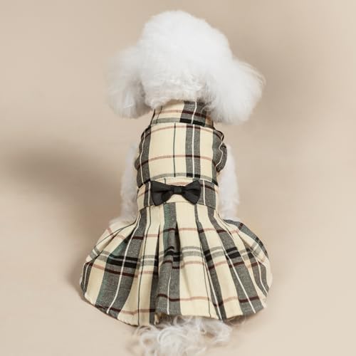 PUPTECK Classic Plaid Dog Dress Cute Puppy Clothes Outfit Small - Image 7