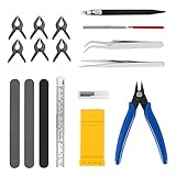 【Gundam-Modeler Basic Tools】: Mit Schneidezange kann man problemlos Teile der Modellbau schneiden, Präzisionszangen ist ideal für feinste Schneidarbeiten. Diese Bastelmesser kann feine Winkelschnitte ausführen und präzise schneiden. Die Flache Datei ist zum Entgraten, Schleifen und Polieren geeignet. Mit diesen Pinzetten lassen sich selbst filigranste Teile beim Modellbau, beim Anbringen von Aufklebern und beim Zusammenbau von Kleinteilen sicher und leicht verarbeiten.