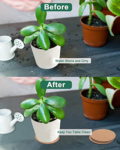 6 Piece Cork Plant Mats - Round Cork Coasters 6 Inch, Absorbent Plant Cork Mat Saucer For Pots, Diy Cork Pads #TOP3