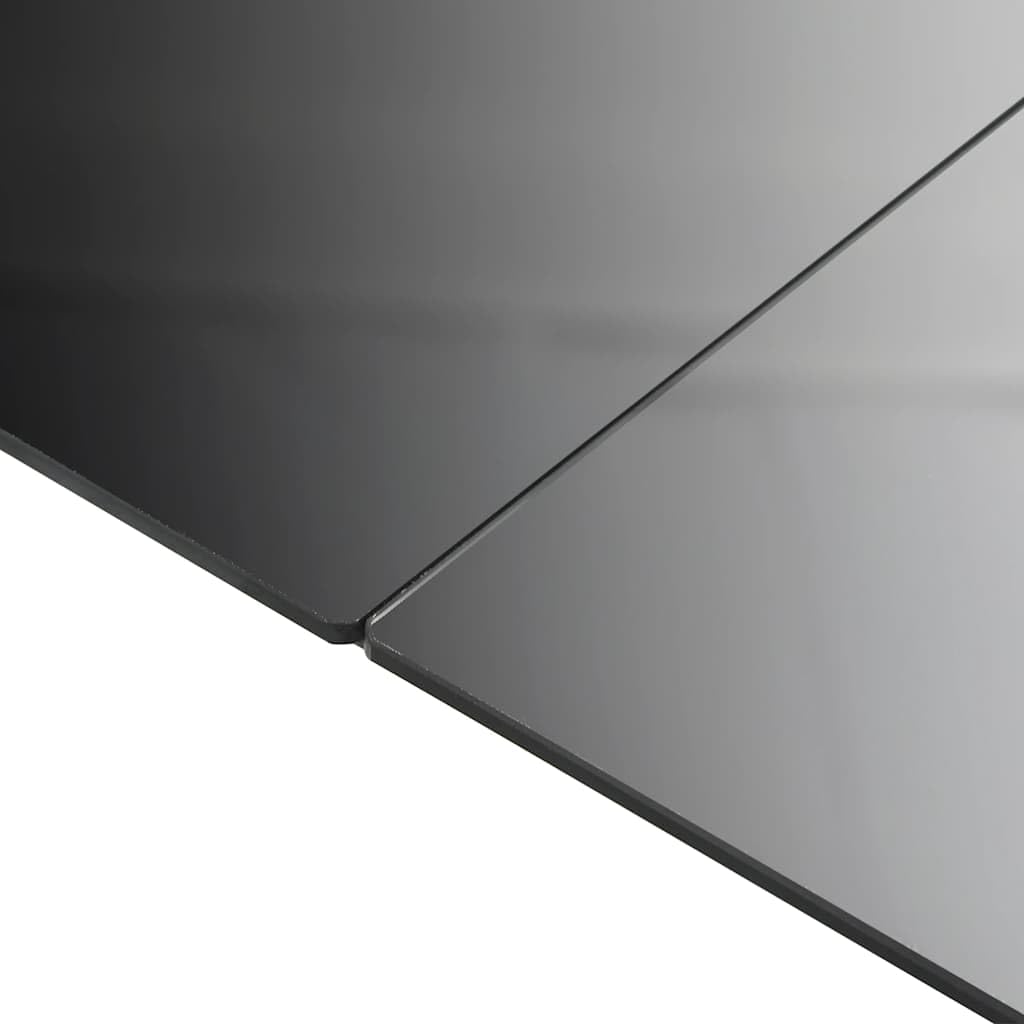 Stół ogrodowy, czarny, 150 x 90 x 74 cm, wykonany z aluminium i szkła, odporny na warunki atmosferyczne, stół outdoorowy do ogrodu, na taras, balkon, piknik, kemping, składany, zajmuje mało