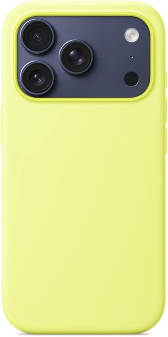 Silicone Case Compatible with Apple iPhone 17 Pro Max Silicone Case with Magsafe and Camera Control,with Two Connection Points Soft-Touch Slim Magnetic Phone Protection Cover Shell (Neon Yellow)