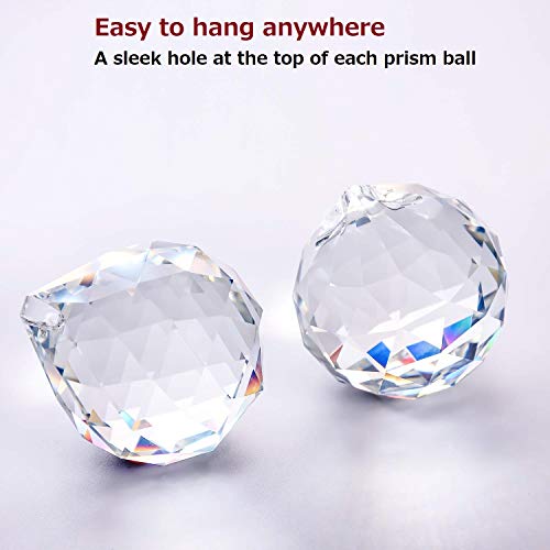 MerryNine Crystal Sun Catcher, 20pcs 0.8"/20mm Crystal Suncatcher Prism for Windows Hanging, Prisms Beads Ball Pendants Rainbow Maker for Fengshui, Home Room Decor, Indoor Windows - Image 3