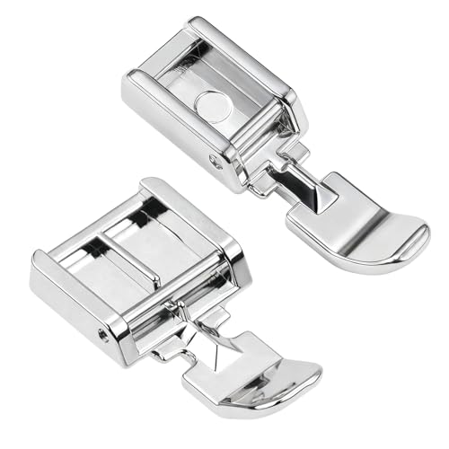 Miniatura 7 de Jetstream 2 Piezas Prensatelas De Cremalleras Universal, Prensatelas Maquina Coser, Compatible Con Singer Brother Babylock Euro-Pro Janome Kenmore, Plateado