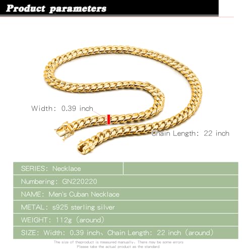 Italy 925 Sterling Silver Miami Cuban Link Chain Necklace Men 10-12 MM 18 "19" 20 "22" 24 "26" 28 "30" Box Lock Link Gold Jewelry Gift3