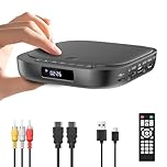 Desobry Mini DVD Player for TV HDMI,1080P HD Multi Region Free DVD Player for Smart TV, Compact Small DVD Player with USB & TF Input, AV Output, Fast Reading & Last Memory Playback (Not Blu-ray)