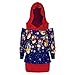Produktbild VEMOW Weihnachtspullover mit Kapuze Damen Glocke 3D Druck Weihnachten Pullover Damen Komfortabel Ugly Christmas Sweater Langarmshirt Rundhals Xmas Sweatshirt Jumper