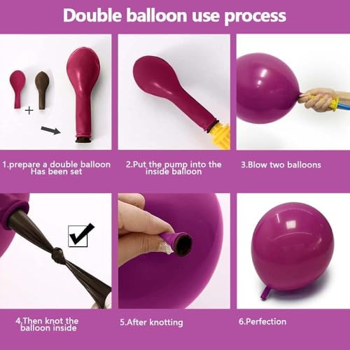 Image of Pink Purple Balloon Arch Double Stuffed Hot Pink Yellow Balloons Different Size Latex Magenta Balloon Garland for Happy Birthday Baby Shower Spring Wildflower Wedding Mexican Party Decorations