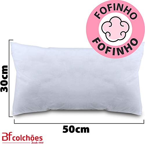 Kit 2 Refil De Enchimento Para Almofada Fibras Siliconadas Macio Antialérgico 30x50cm - BF Colchões