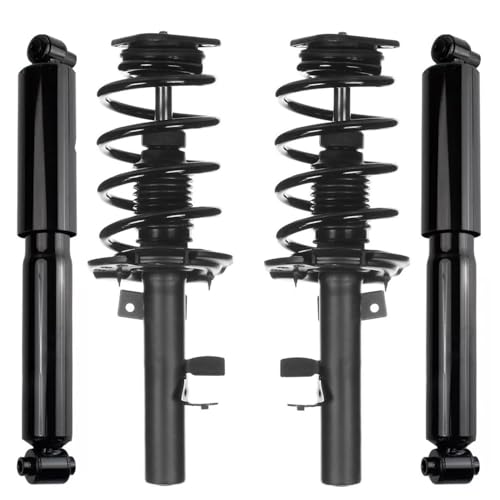 Image of Detroit Axle - Front Struts Rear Shocks for Ford 2014-2018 Transit Connect, 2 Complete Struts with Coil Spring Assembly 2 Shock Absorbers Assembly 2015 2016 2017 Replacement