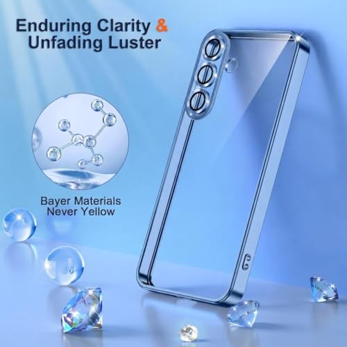 Image of VONZEE Clear Logo Electroplating Transparent Case for Samsung A57 5G, Magnetic Plating Electroplate TPU Cover, Individual Camera Protection for Each Lens - Sierra