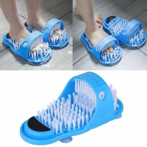 MIFAH Shower Exfoliating Foot Scrubber Massager Calluses Remover Cleaner Slipper Brush with Non Slip Suction Cups Stick on Floor (1 Piece Only)