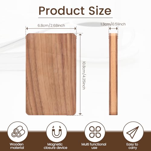 Wood Business Cards Holder, Business Card Case Name Cards Holder, Portable Custom Engraved Business Cards Holder Box with Magnetic Closure for Men3
