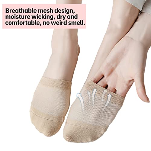 Triplewood 3 Pairs Upgrade Mesh Toe Topper Liner Socks Breathable No Show Half Socks2