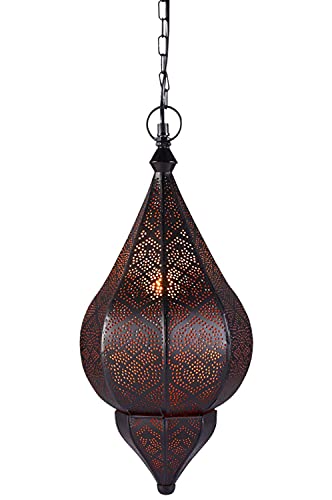 Orientalische Lampe Pendelleuchte Schwarz Kihana 40cm E14 Lampenfassung | Marokkanische Design Hängeleuchte Leuchte aus… – Bild 7