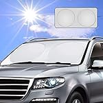 Vintoney Parasole per Parabrezza Auto Telo Pieghevole Parasole Anteriore Argento Nero Interno Protettore Contro i Raggi UV Mantiene per Auto SUV Furgoni 160 * 83cm