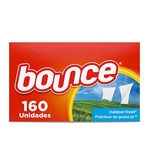 Bounce hojas suavizantes de tela, frescas al aire libre, 160 unidades