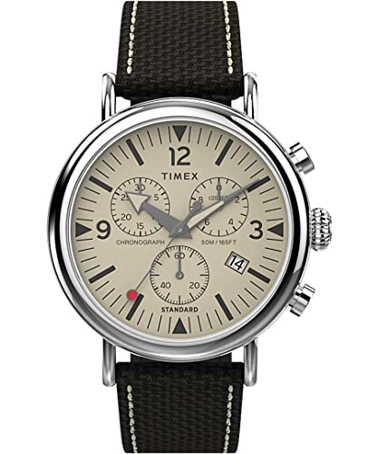 Montre Chronographe Homme Timex Cadran Chrono Sangle Tissu Noir