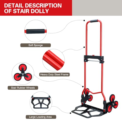 image for JJSMKCH Stair Climbing Dolly Cart,Stair Climbing Hand Truck Dolly with