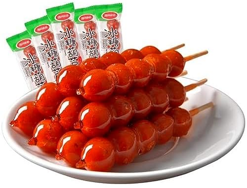 Old Beijing Rock Sugar Gourd (5/10/20/30/50bags) Preserves Snacks Candied Fruit Snack Food Dessert Dim Sum Sweet and Sour Hawthorn Sugar Gourd Nostalgic Chinese Specialty Snacks Gifts (5bags)