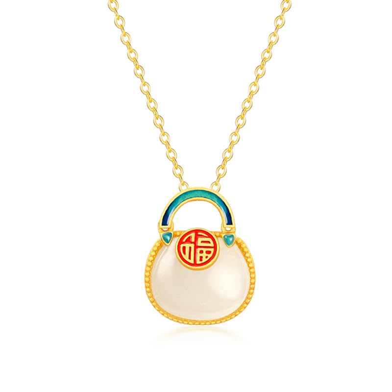 Cadeau d'anniversaire : pendentif de sac en argent S925 unique