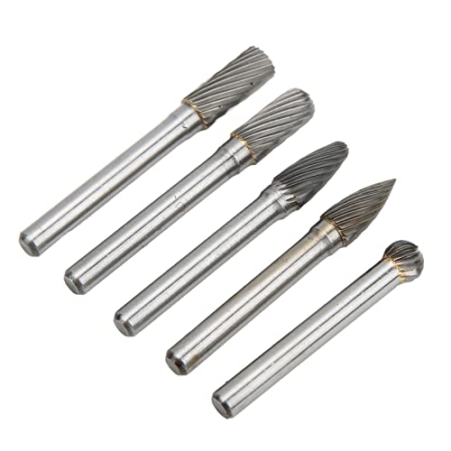 Set de 5 fresas rotativas de corte único de carburo de tungsteno miniatura 6