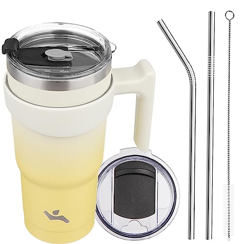 Image of Konokyo 20 oz Tumbler with Handle and Straw, Insulated Travel Mug