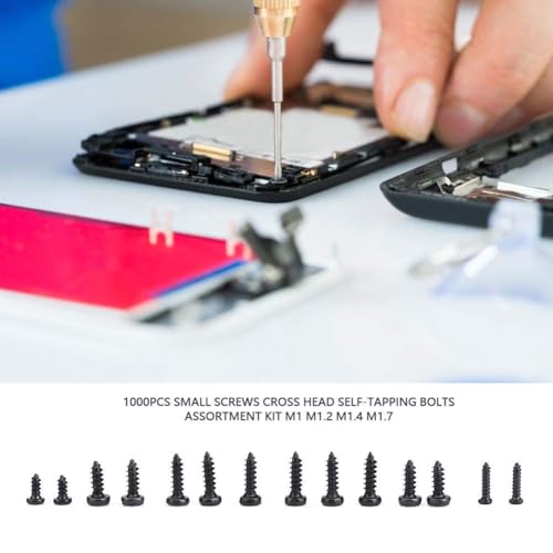 Kit de tornillos autorroscantes para electrónica 1000 pcs miniatura 5