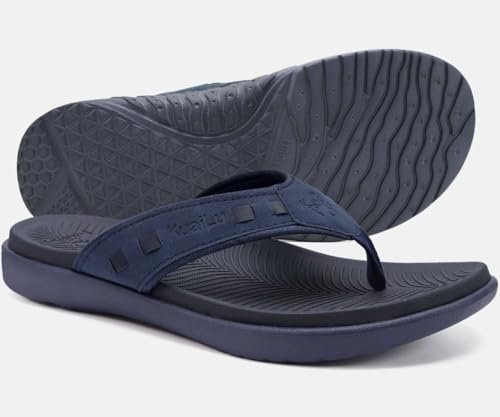 Image of KuaiLu Mens Sport Flip Flops Comfort Orthotic Thong Sandals with Plantar Fasciitis Arch Support Outdoor Summer Beach Size 7~15