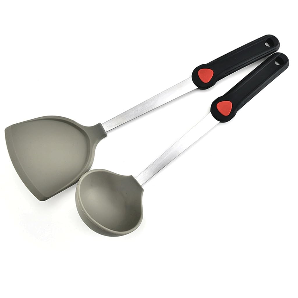 Set di utensili da cucina, utensili da cucina in silicone, utensili da cucina in silicone per uso alimentare, spatola in silicone, utensili da cucina con manico in legno, utensili da cucina