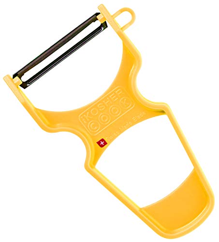 The Kosher Cook Y Vegetable Peeler - Heavy Duty, Ultra Sharp Stainless Steel Blade - Swiss Peeler - Ergonomic Plastic Handle - Color Coded Kitchen Tools - Yellow