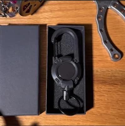 Miniatura 7 de Luya - Llavero táctico táctico Luya de cuerda de alambre retráctil automática para exteriores, mosquetón, antirrobo, multiherramienta antirrobo,