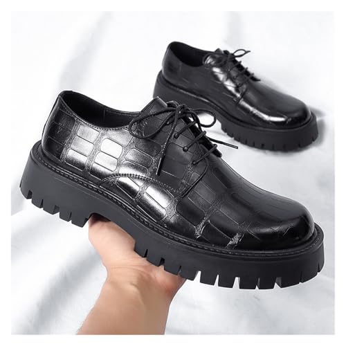 Dress Shoes for Men Men's Streetwear Business Casual Thick Platform Leather Wedding Loafers Harajuku Style Shoes2