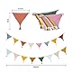 2 Stück Wimpelkette Outdoor Beidseitig, Stoff Wimpelkette aus Musselin Baumwolle mit Quasten, 2.6m Wetterfest Wimpelkette Outdoor für Girlande Deko, Hausbett, Wanddeko