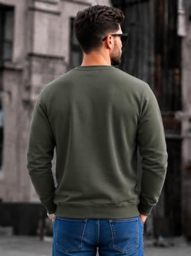 Image of Mack Jonney Men's Solid Winter Sweatshirt|Soft Fleece Fabric Full Sleeve Round Neck Sweatshirt|Stylish Casual Wear for Men-mj-281