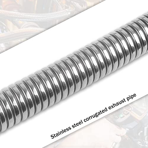 Abgasschlauch für Stromerzeuger 300 CM, JatilEr Ø 25mm Abgasrohr Standheizung Auspuff Edelstahl Diesel Abgasrohre, Auto Auspuffrohr Metallschlauch mit Zwei Edelstahlklammern für Diesel Heizung